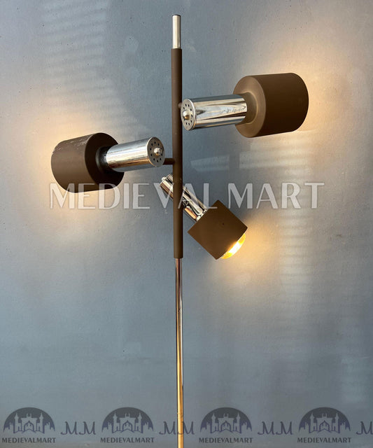 MEDIEVALMART AU Vintage Mid Century Silver Dijkstra Space Age Floor Lamp