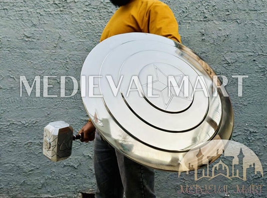 MEDIEVALMART AU First Avengers Steve Rogers Damaged Shield | Gift for Cosplayer