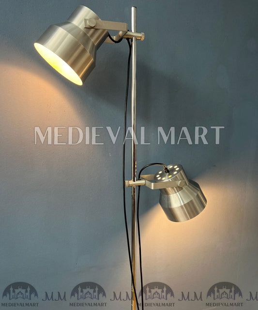 MEDIEVALMART AU Vintage Mid Century Silver Dijkstra Space Age Floor Lamp