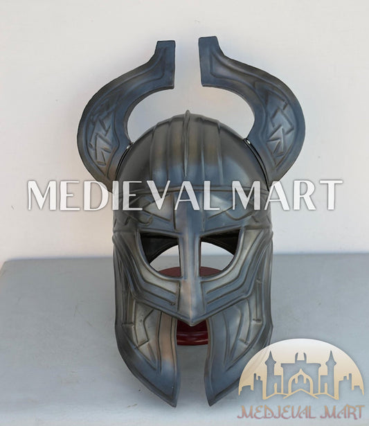 MEDIEVALMART AU Great Fantasy Helmet With Metal Horns or Free Stand | LARP Props