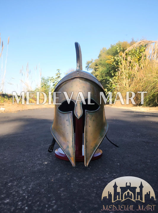 MEDIEVALMART AU Great Fantasy Helmet With Metal Horns or Free Stand | LARP Props