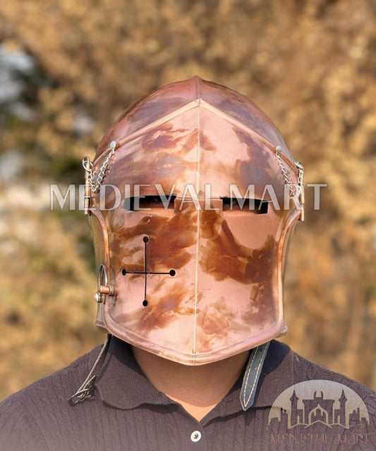 MEDIEVALMART AU Great Fantasy Helmet With Metal Horns or Free Stand | LARP Props