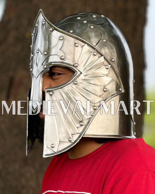 MEDIEVALMART AU "Achilles" Gold Finish Trojan Warrior Helmet W/H Free Stand | Troy Props