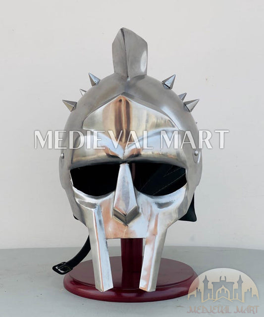 MEDIEVALMART AU Great Fantasy Helmet With Metal Horns or Free Stand | LARP Props