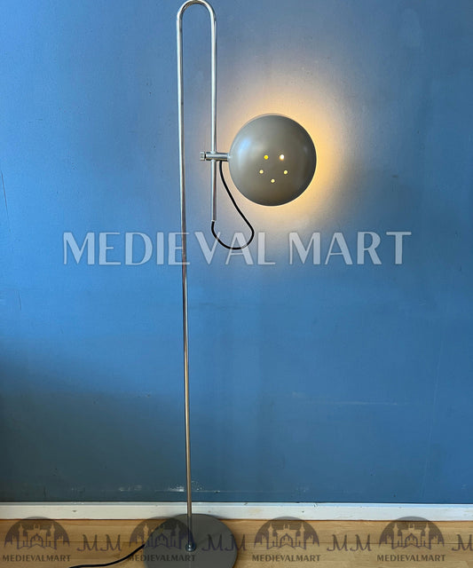 MEDIEVALMART AU Vintage Mid Century Silver Dijkstra Space Age Floor Lamp