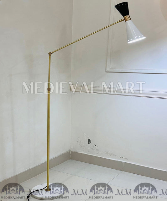 MEDIEVALMART AU Vintage Mid Century Silver Dijkstra Space Age Floor Lamp