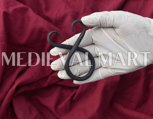 MEDIEVALMART AU Hand Forged Medieval Twisted Troll Cross Iron Pendent With Leather Cord