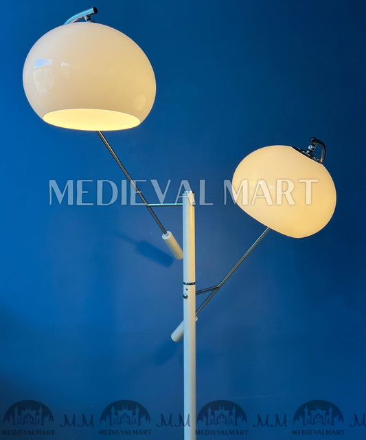 MEDIEVALMART AU Vintage Mid Century Silver Dijkstra Space Age Floor Lamp
