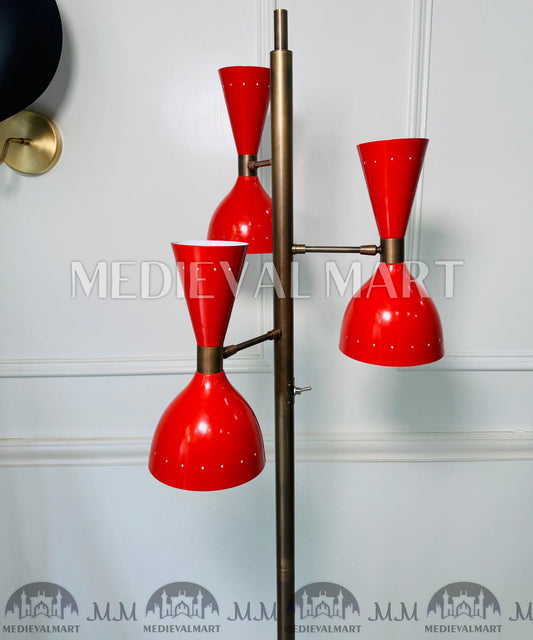 MEDIEVALMART AU Vintage Mid Century Silver Dijkstra Space Age Floor Lamp