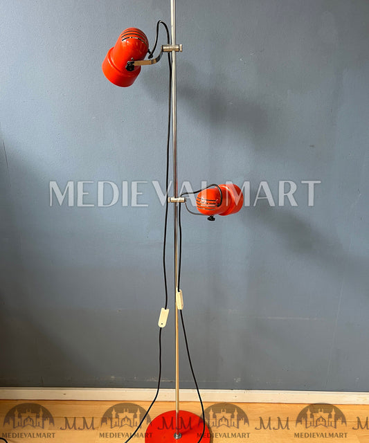 MEDIEVALMART AU Vintage Mid Century Silver Dijkstra Space Age Floor Lamp