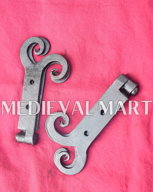 MEDIEVALMART AU Hand Forged Medieval Twisted Troll Cross Iron Pendent With Leather Cord