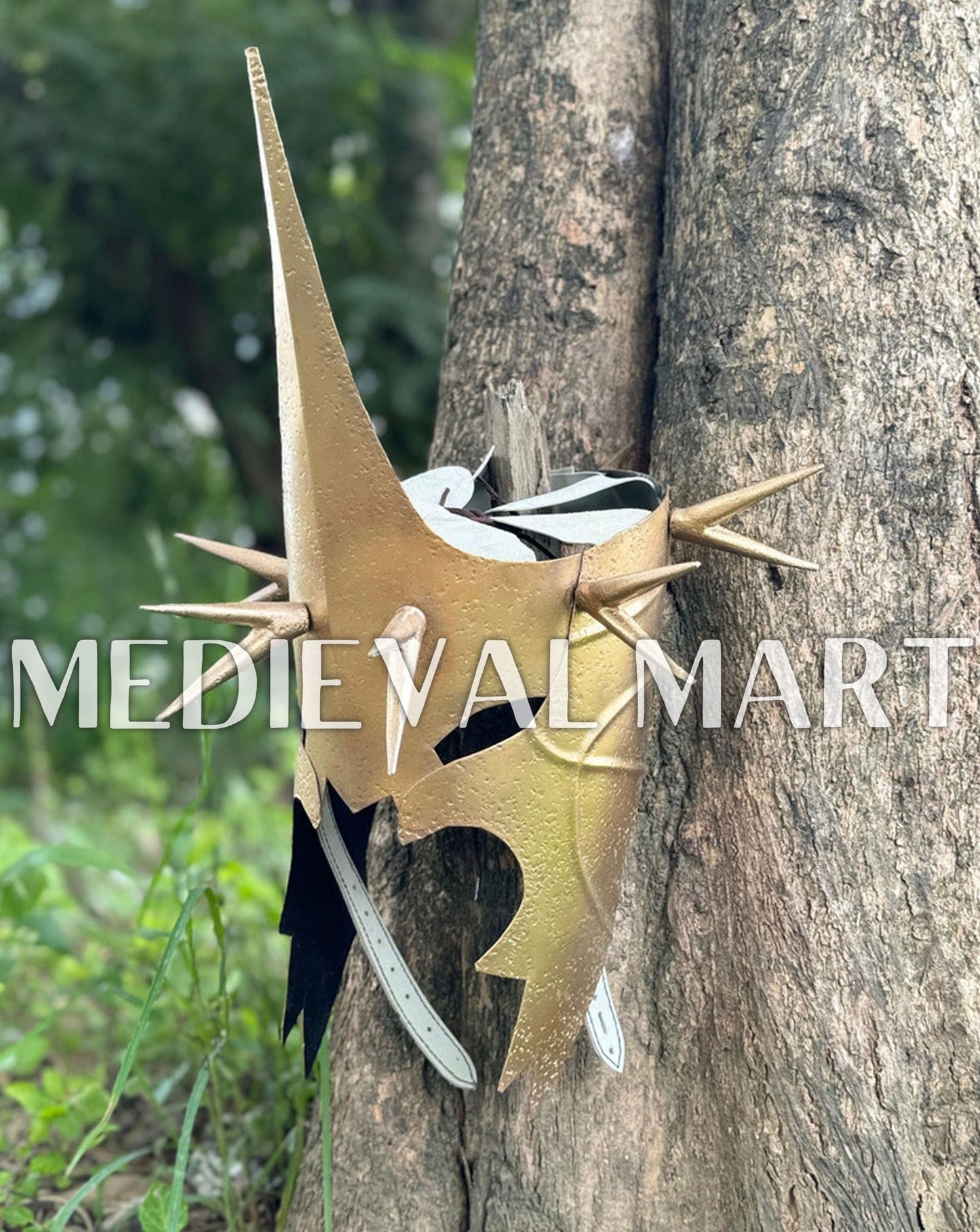 MEDIEVALMART AU "Achilles" Gold Finish Trojan Warrior Helmet W/H Free Stand | Troy Props