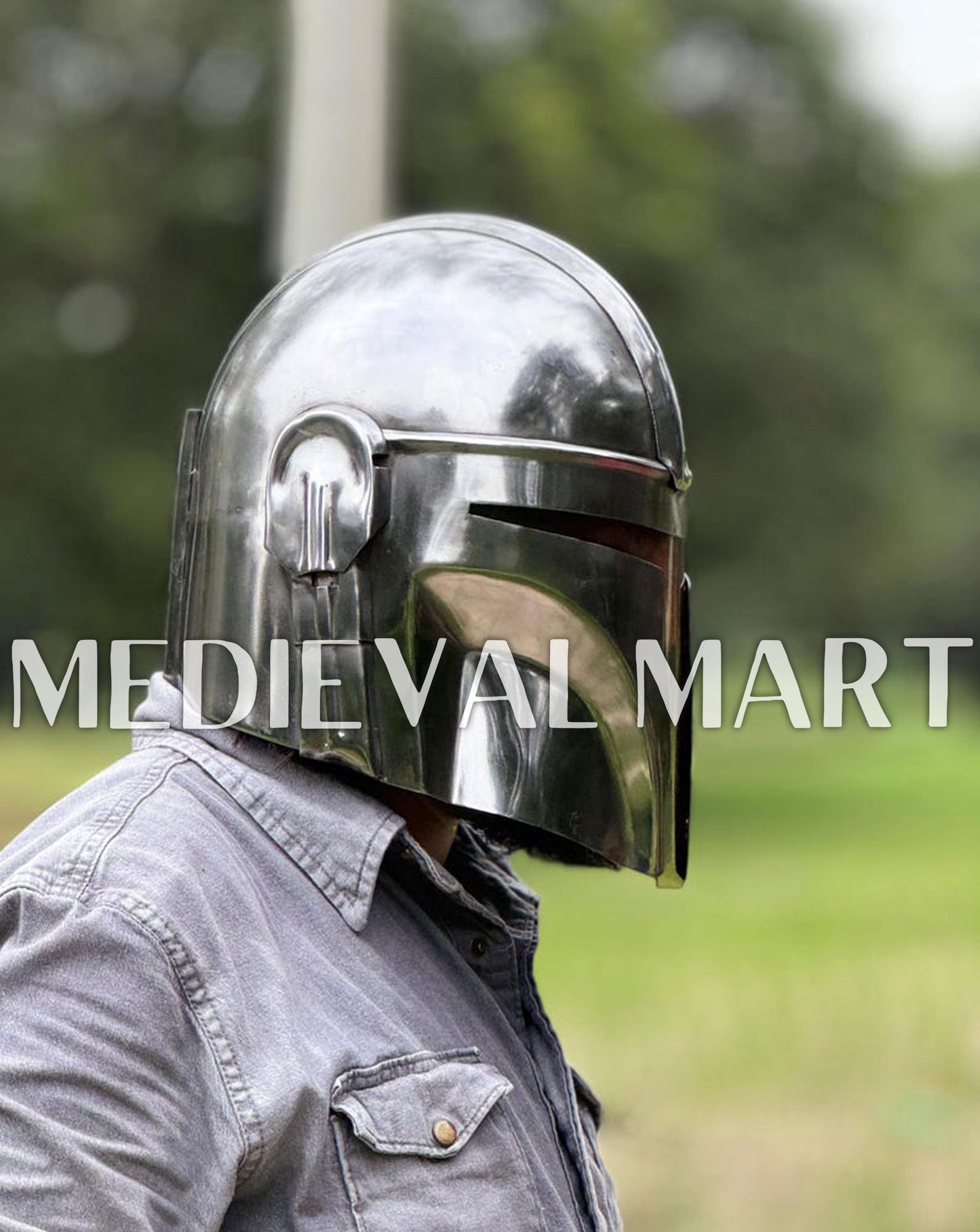 MEDIEVALMART AU "Achilles" Gold Finish Trojan Warrior Helmet W/H Free Stand | Troy Props