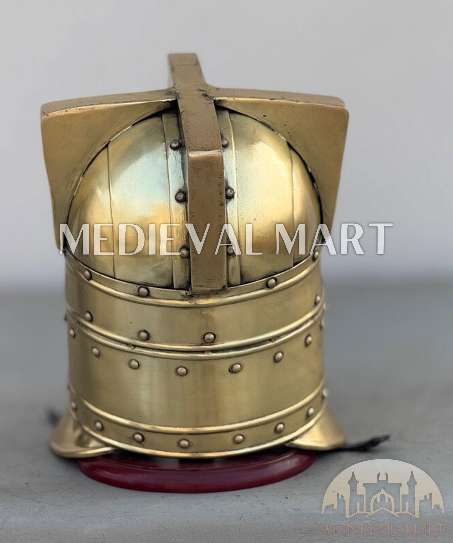 MEDIEVALMART AU Great Fantasy Helmet With Metal Horns or Free Stand | LARP Props