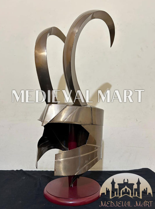 MEDIEVALMART AU Great Fantasy Helmet With Metal Horns or Free Stand | LARP Props