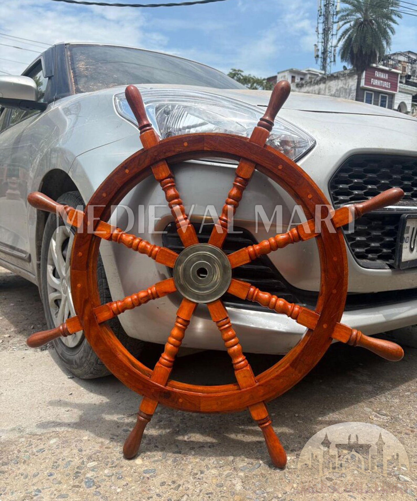 MEDIEVALMART AU Hand Forged Medieval Twisted Troll Cross Iron Pendent With Leather Cord