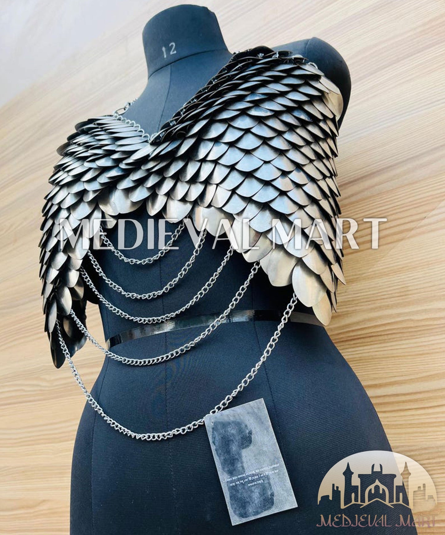 MEDIEVALMART AU Iconic Viking's Jarl Borg Iron Spikes Battleworn Viking Wooden Shield | Gifts For Dad