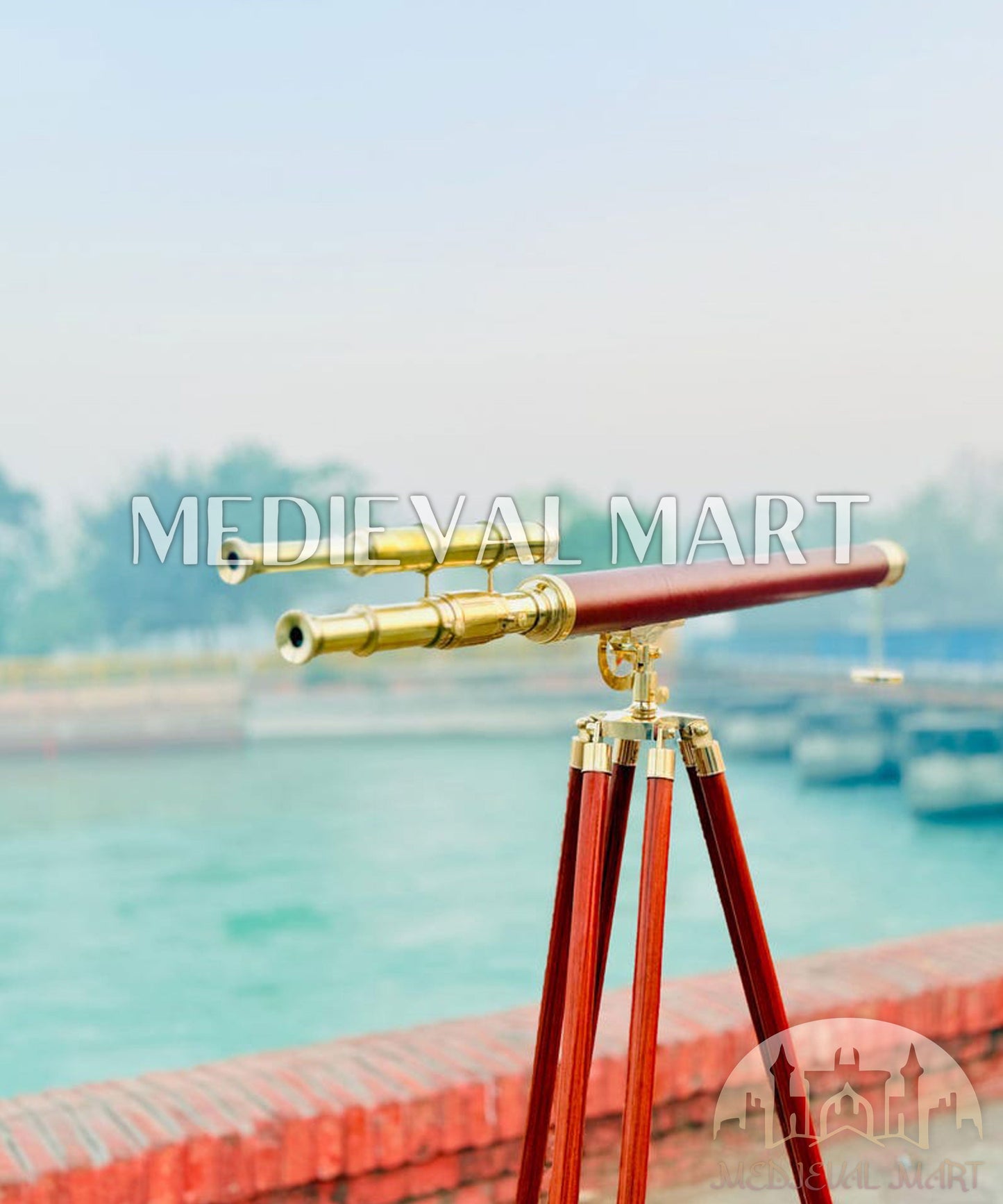 MEDIEVALMART AU Medieval Templar Devil Zelda Cross Inspired Wooden Shield Bliue & Gold Finish | Gift for Christmas Day