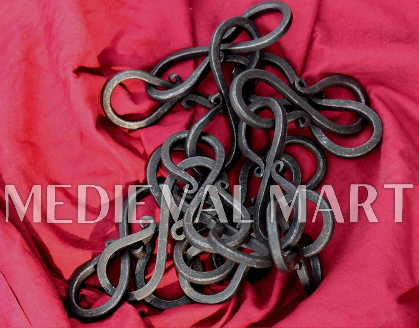 MEDIEVALMART AU Hand Forged Medieval Twisted Troll Cross Iron Pendent With Leather Cord
