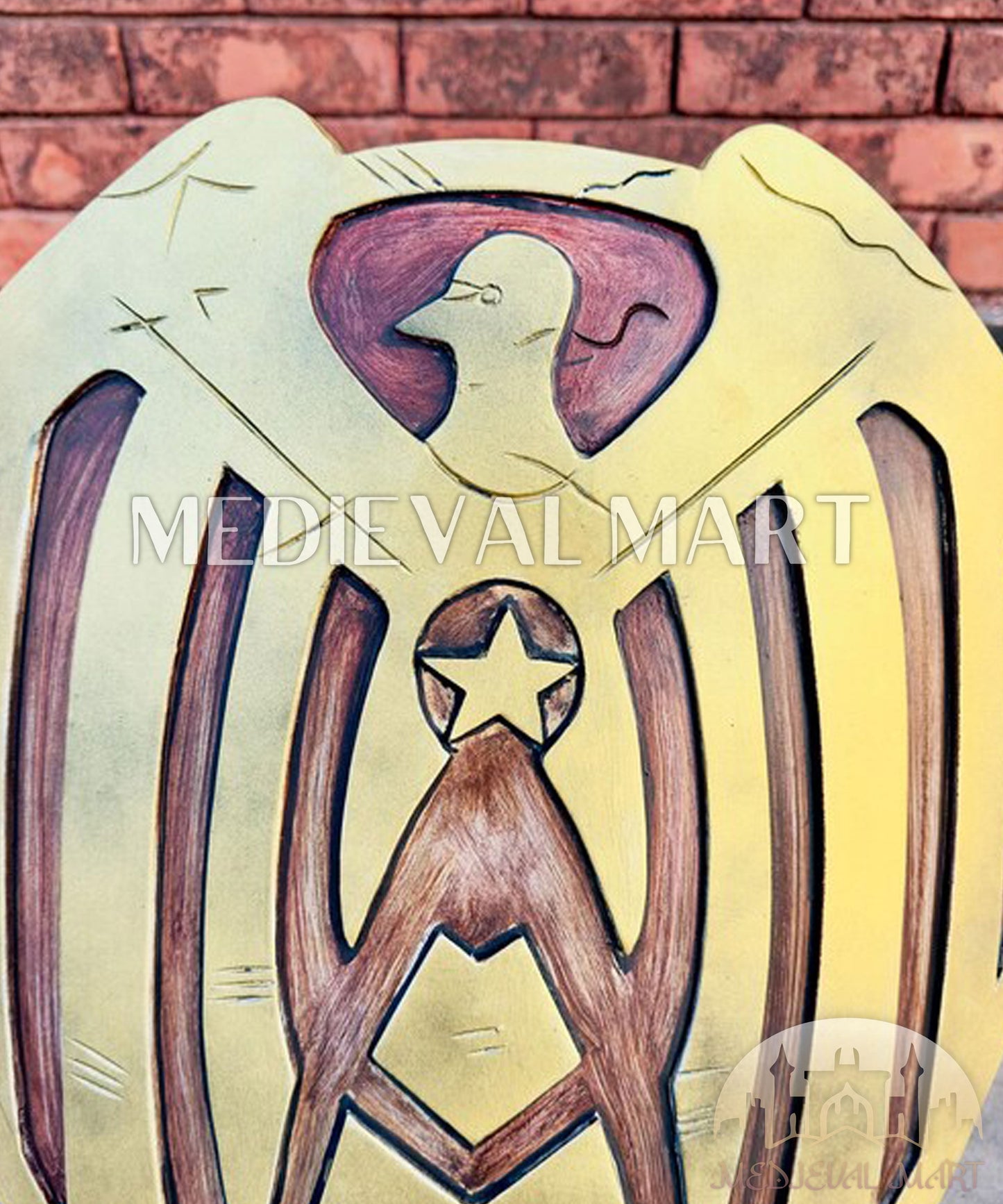 MEDIEVALMART AU First Avengers Steve Rogers Damaged Shield | Gift for Cosplayer