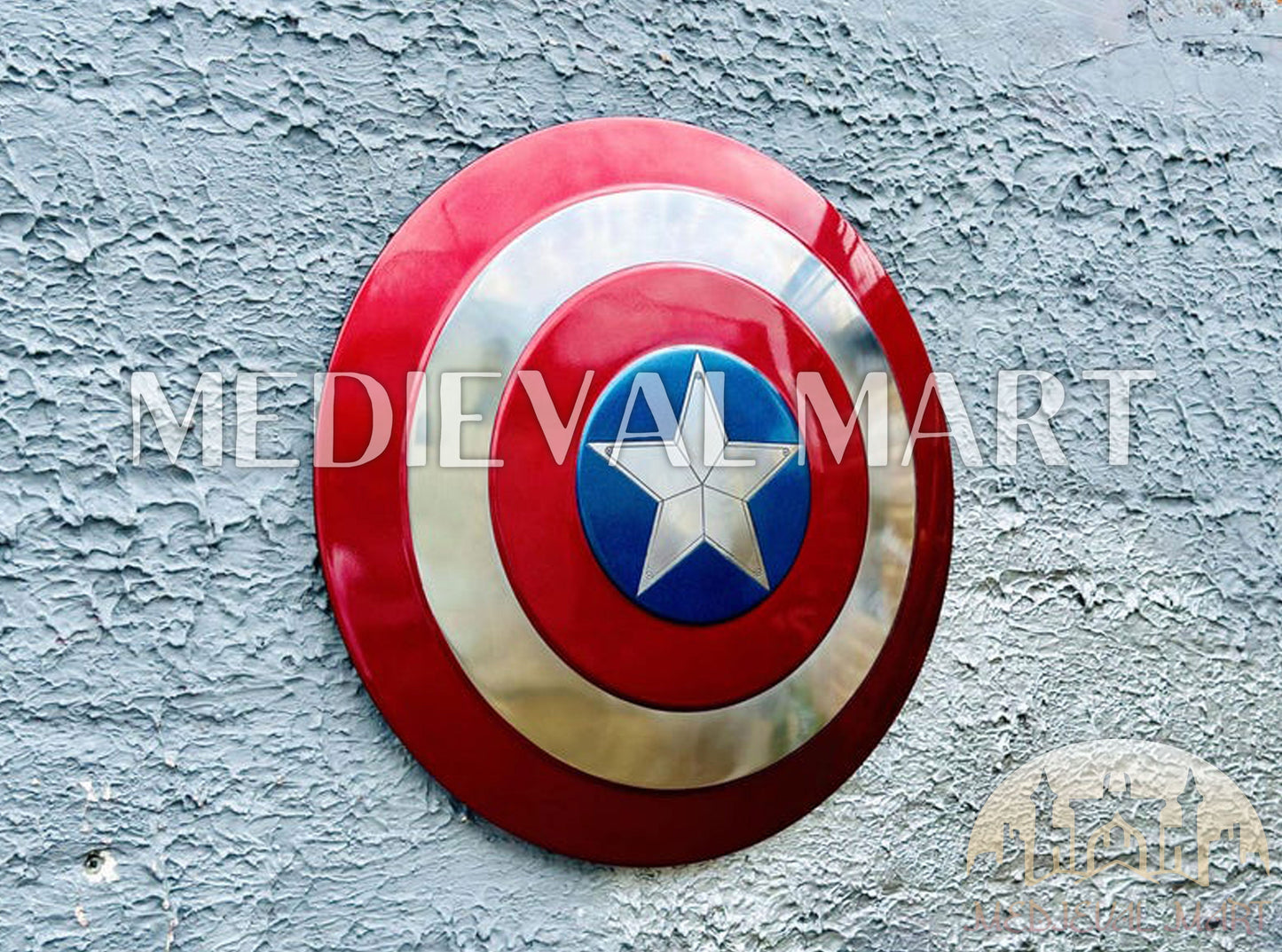 MEDIEVALMART AU First Avengers Steve Rogers Damaged Shield | Gift for Cosplayer
