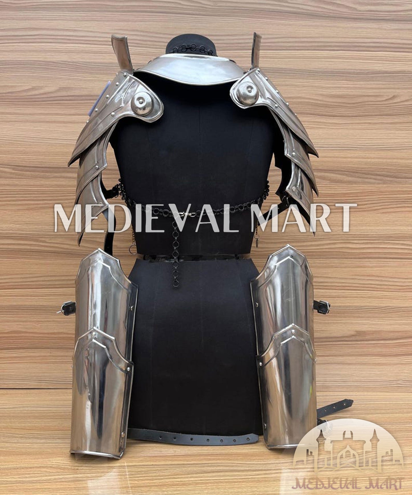 MEDIEVALMART AU Iconic Viking's Jarl Borg Iron Spikes Battleworn Viking Wooden Shield | Gifts For Dad