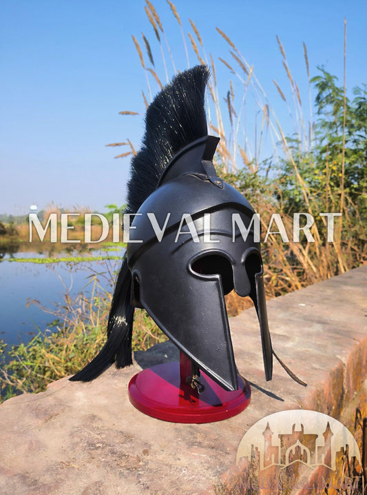 MEDIEVALMART AU Great Fantasy Helmet With Metal Horns or Free Stand | LARP Props