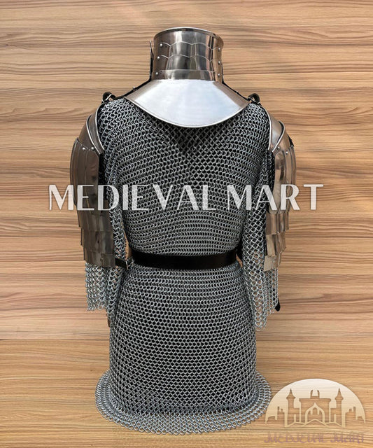 MEDIEVALMART AU Iconic Viking's Jarl Borg Iron Spikes Battleworn Viking Wooden Shield | Gifts For Dad