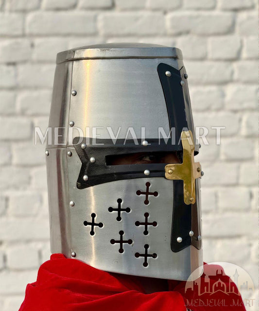 MEDIEVALMART AU Great Fantasy Helmet With Metal Horns or Free Stand | LARP Props