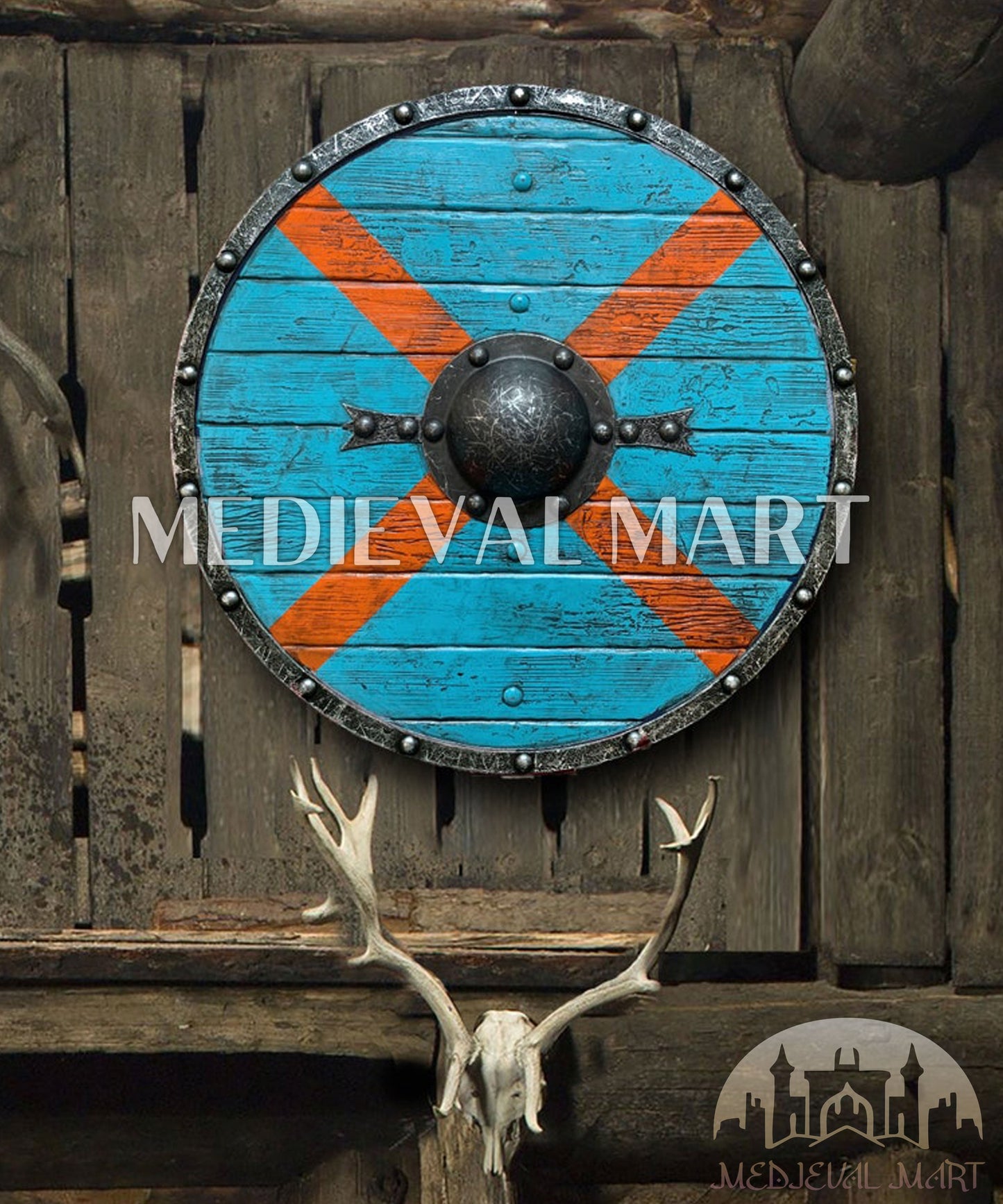 MEDIEVALMART AU First Avengers Steve Rogers Damaged Shield | Gift for Cosplayer