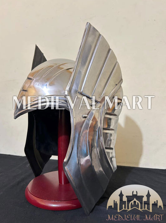 MEDIEVALMART AU Great Fantasy Helmet With Metal Horns or Free Stand | LARP Props