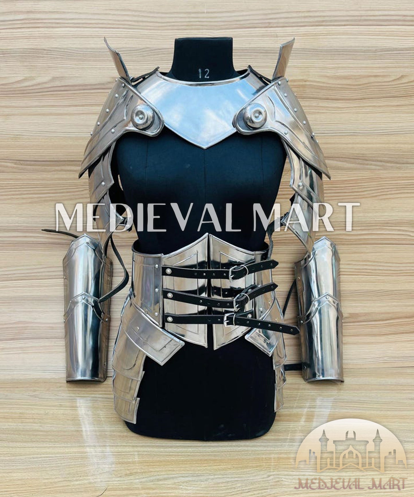 MEDIEVALMART AU Iconic Viking's Jarl Borg Iron Spikes  Battleworn Viking Wooden Shield | Gifts For Dad