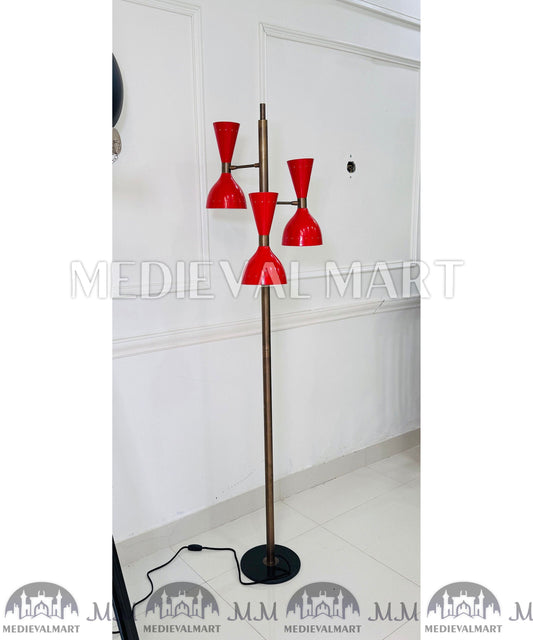 MEDIEVALMART AU Vintage Mid Century Silver Dijkstra Space Age Floor Lamp