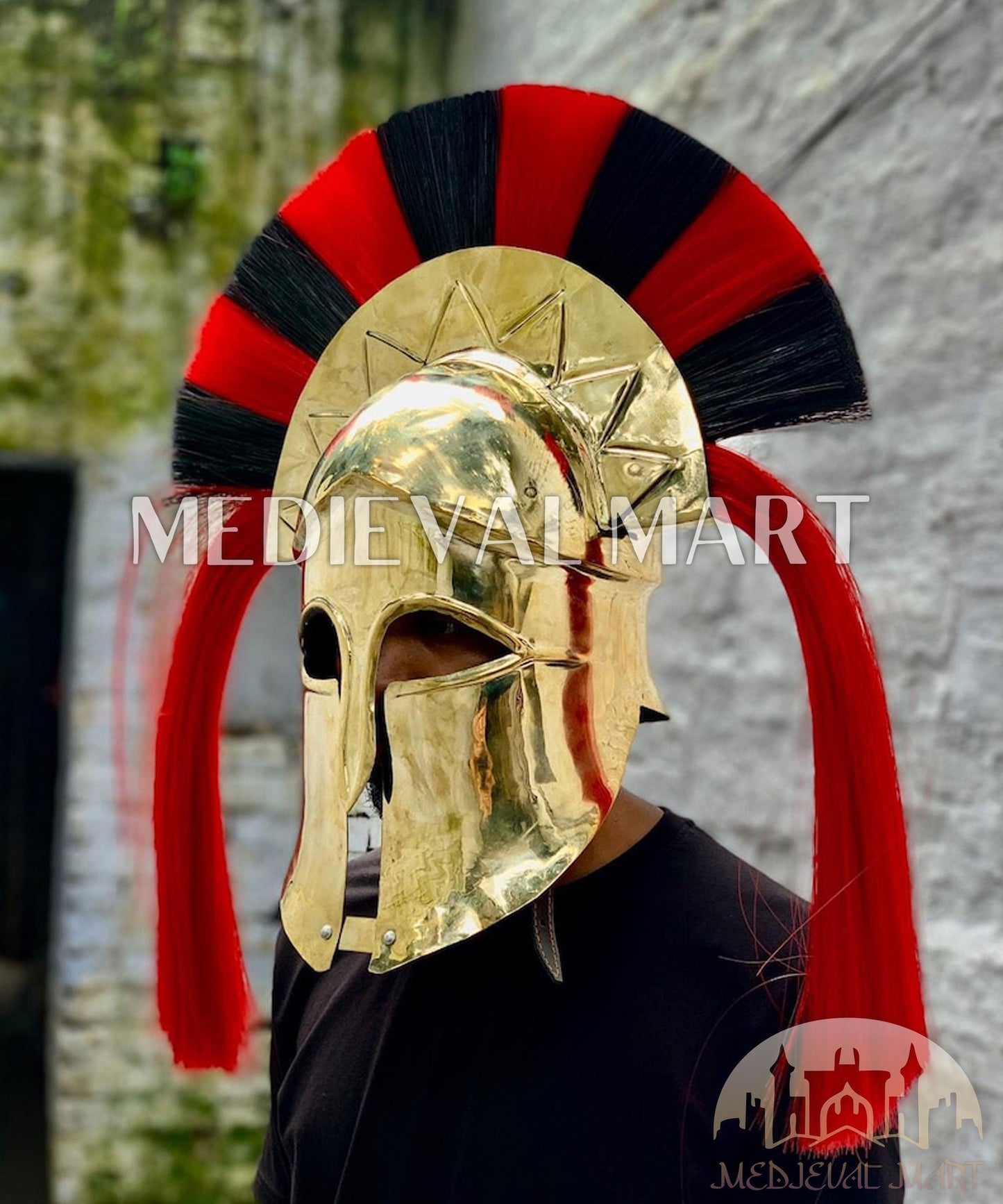 MEDIEVALMART AU Great Fantasy Helmet With Metal Horns or Free Stand | LARP Props