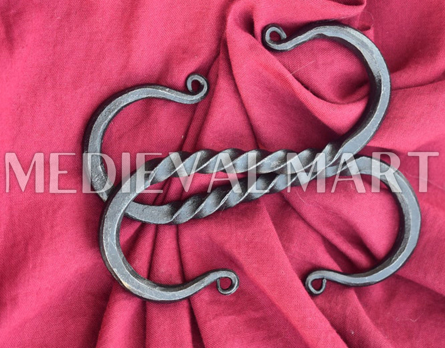 MEDIEVALMART AU Hand Forged Medieval Twisted Troll Cross Iron Pendent With Leather Cord