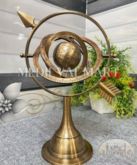 MEDIEVALMART AU "Achilles" Gold Finish Trojan Warrior Helmet W/H Free Stand | Troy Props