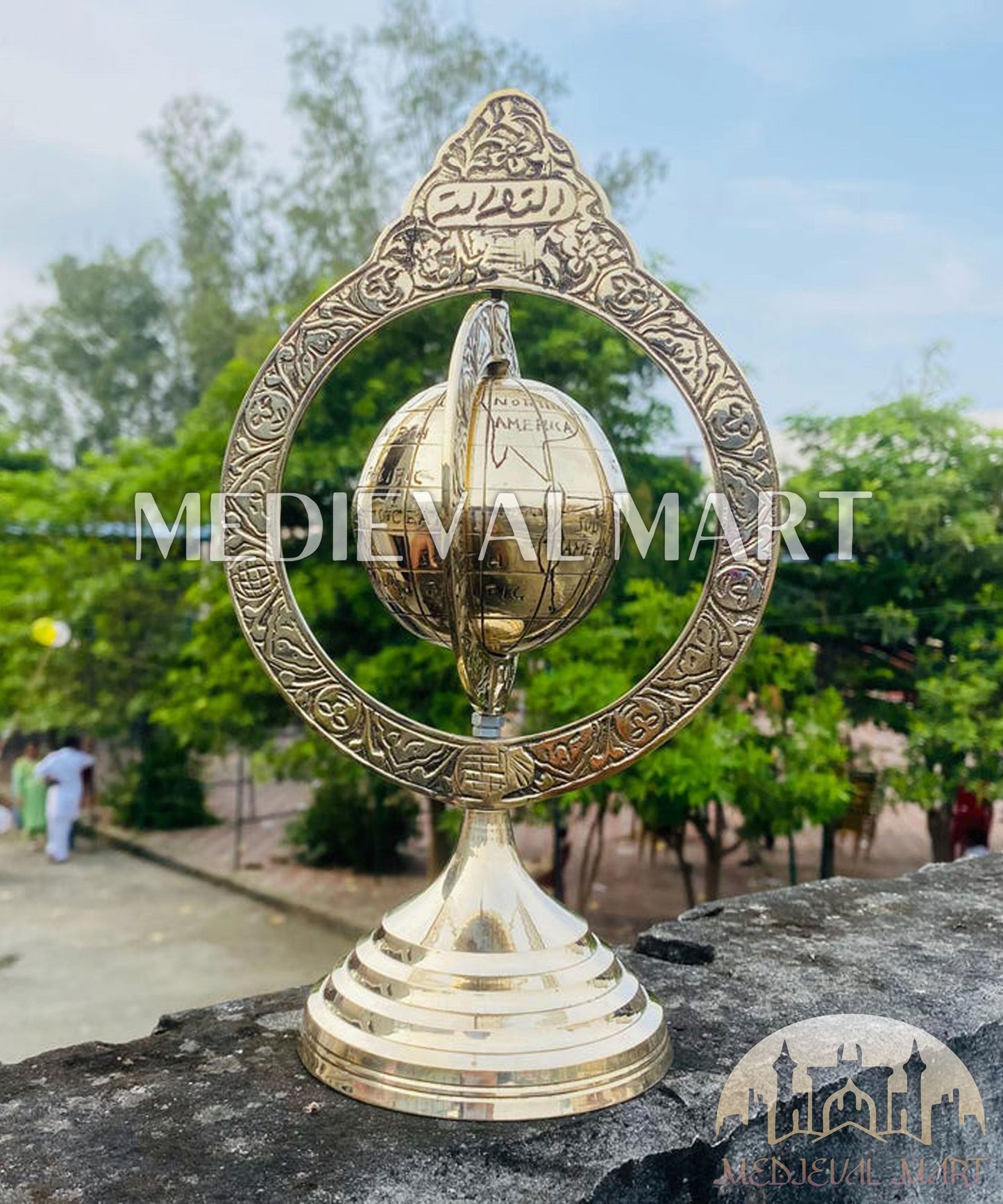 MEDIEVALMART AU "Achilles" Gold Finish Trojan Warrior Helmet W/H Free Stand | Troy Props