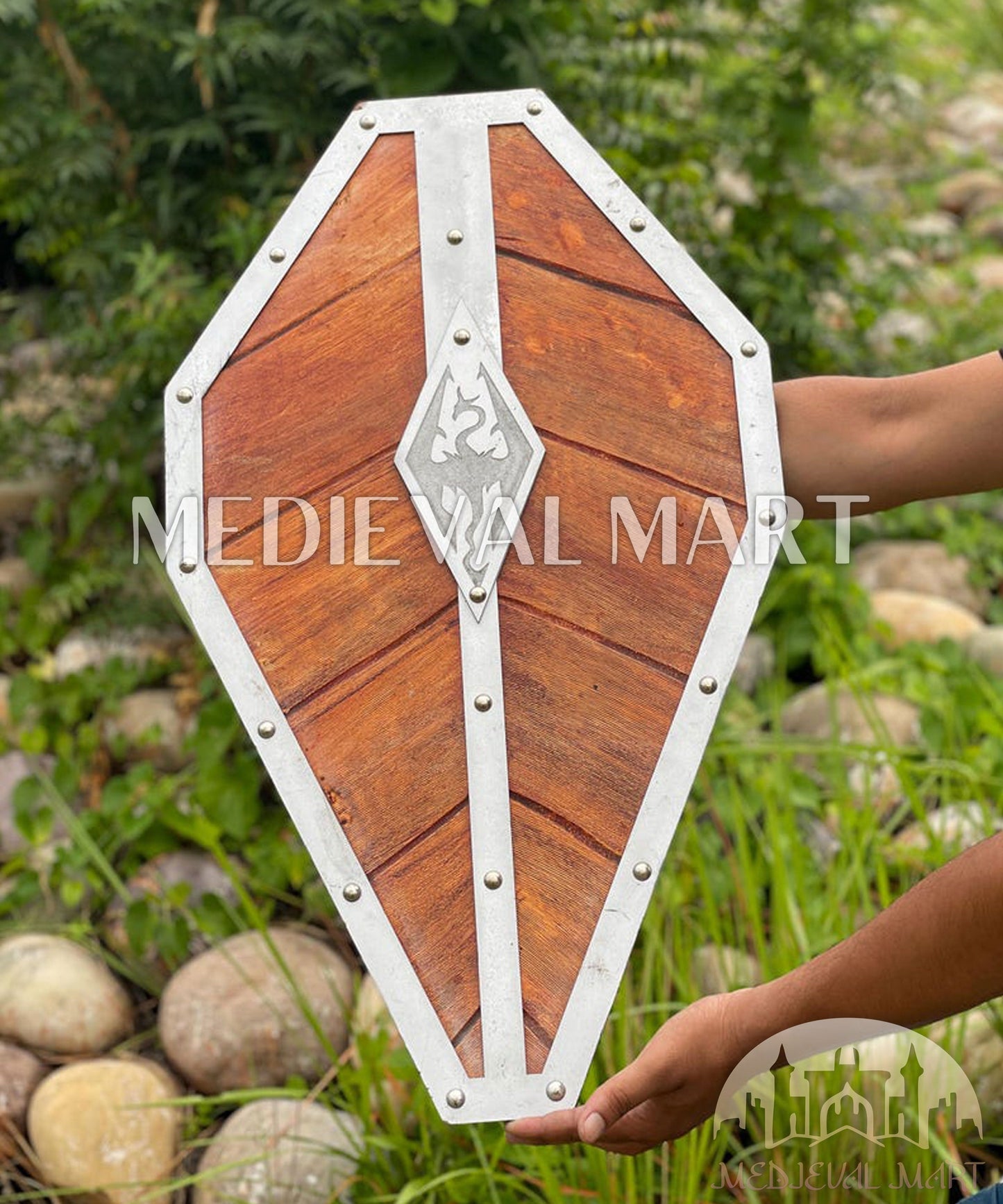 MEDIEVALMART AU Great Fantasy Helmet With Metal Horns or Free Stand | LARP Props