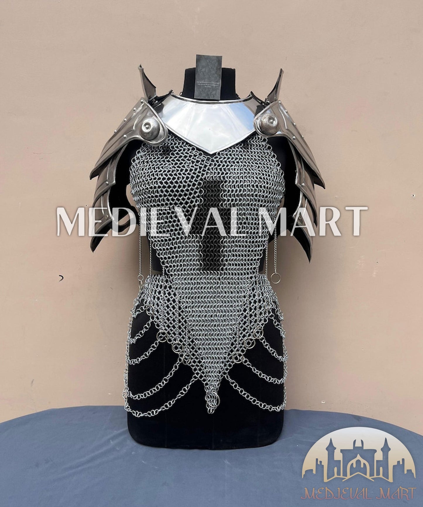MEDIEVALMART AU Iconic Viking's Jarl Borg Iron Spikes  Battleworn Viking Wooden Shield | Gifts For Dad