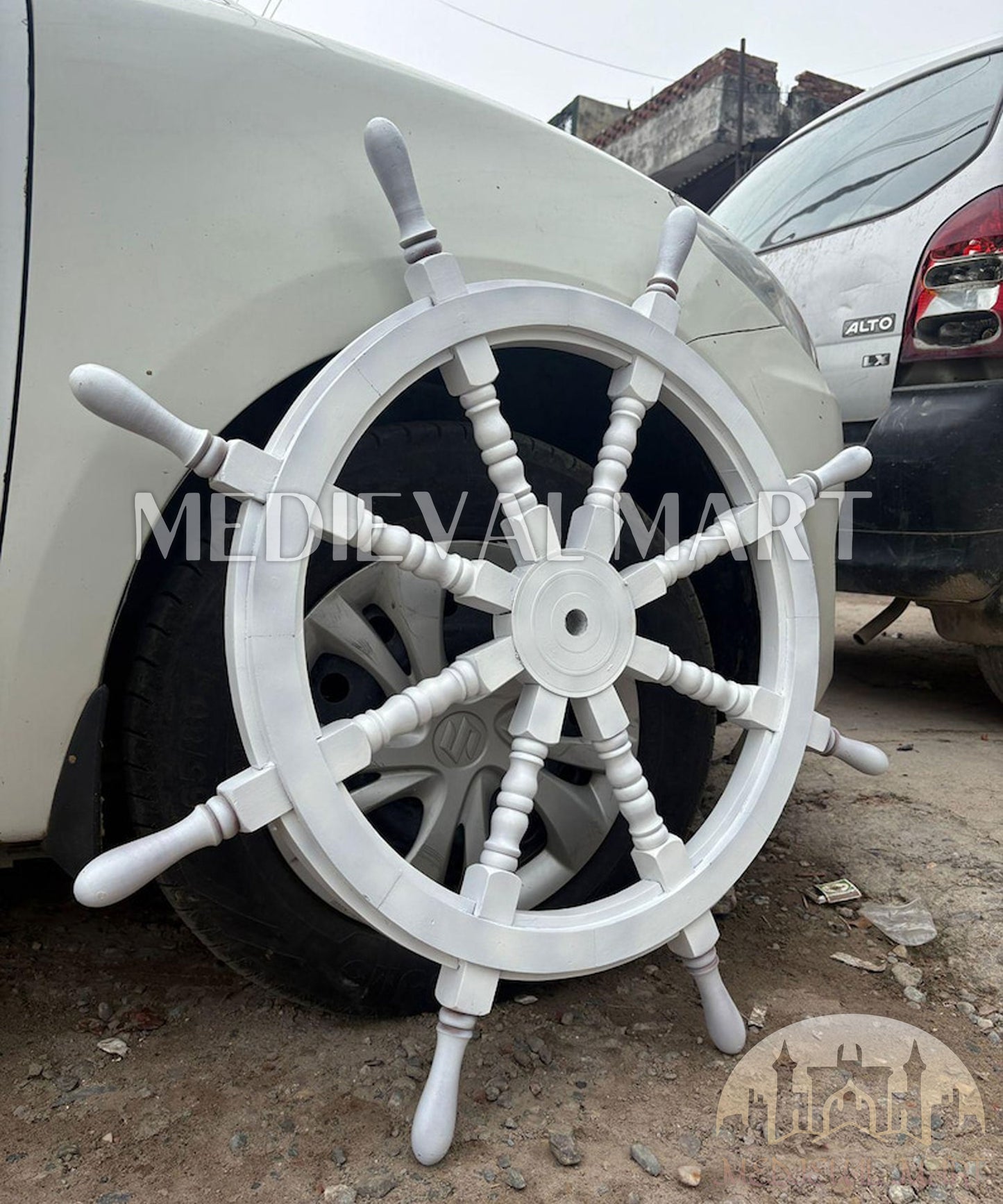 MEDIEVALMART AU Hand Forged Medieval Twisted Troll Cross Iron Pendent With Leather Cord