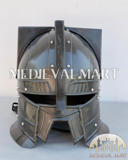 MEDIEVALMART AU Great Fantasy Helmet With Metal Horns or Free Stand | LARP Props