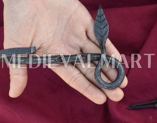MEDIEVALMART AU Hand Forged Medieval Twisted Troll Cross Iron Pendent With Leather Cord
