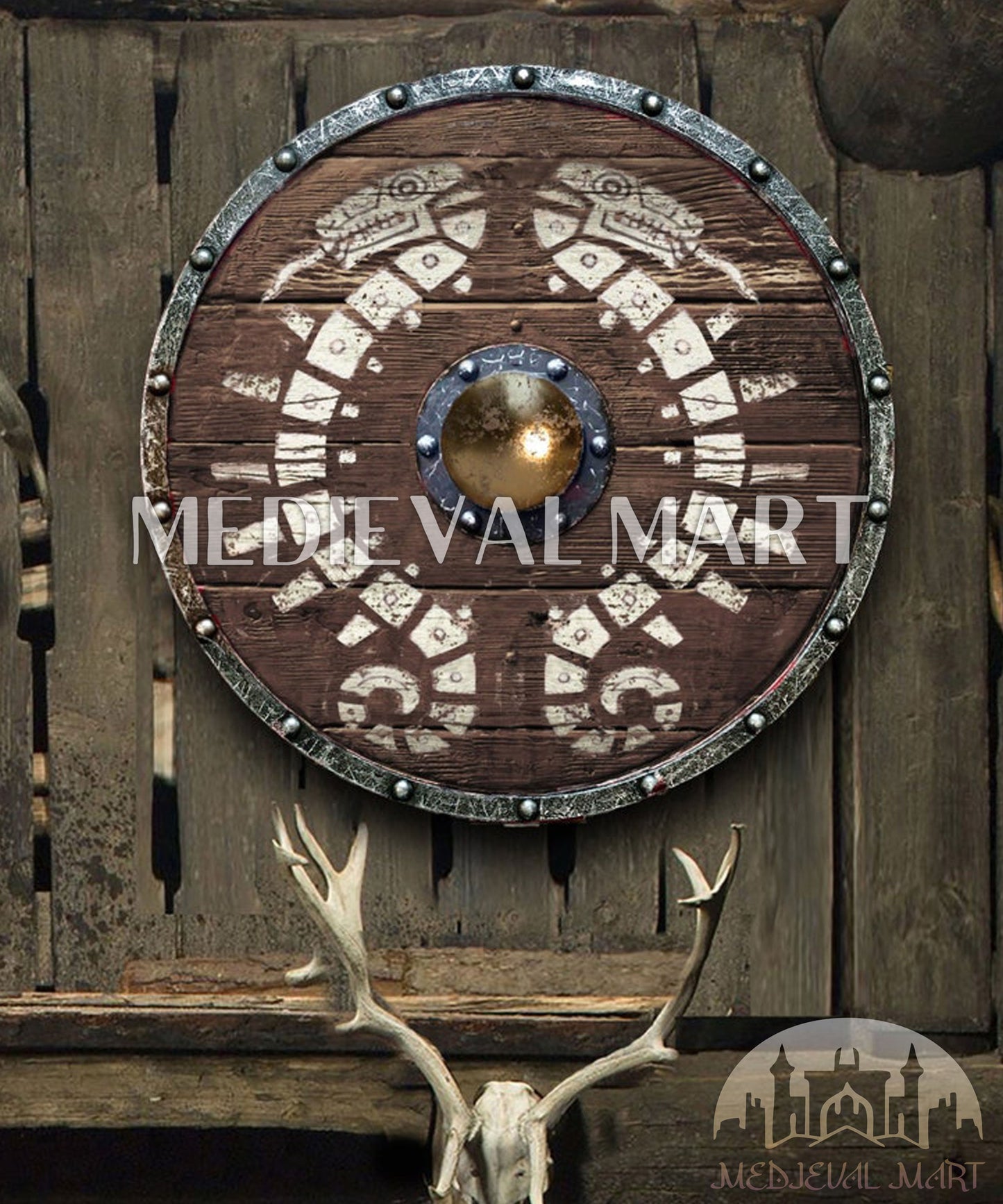 MEDIEVALMART AU First Avengers Steve Rogers Damaged Shield | Gift for Cosplayer