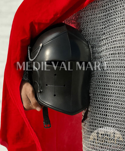 MEDIEVALMART AU Great Fantasy Helmet With Metal Horns or Free Stand | LARP Props