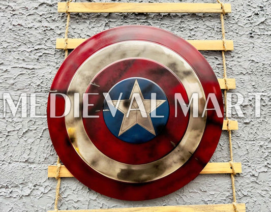 MEDIEVALMART AU First Avengers Steve Rogers Damaged Shield | Gift for Cosplayer