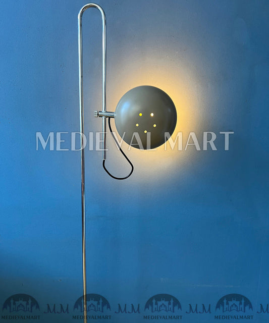 MEDIEVALMART AU Vintage Mid Century Silver Dijkstra Space Age Floor Lamp