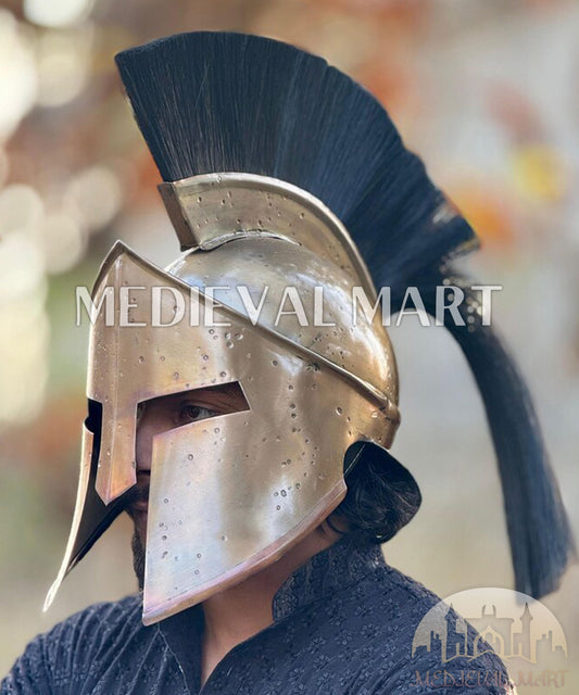 MEDIEVALMART AU Great Fantasy Helmet With Metal Horns or Free Stand | LARP Props
