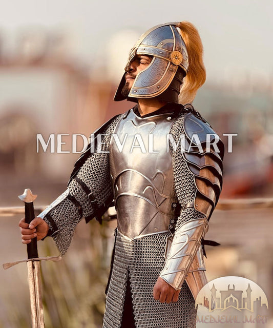 MEDIEVALMART AU Hand Forged Medieval Twisted Troll Cross Iron Pendent With Leather Cord