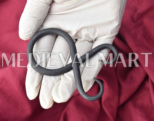 MEDIEVALMART AU Hand Forged Medieval Twisted Troll Cross Iron Pendent With Leather Cord