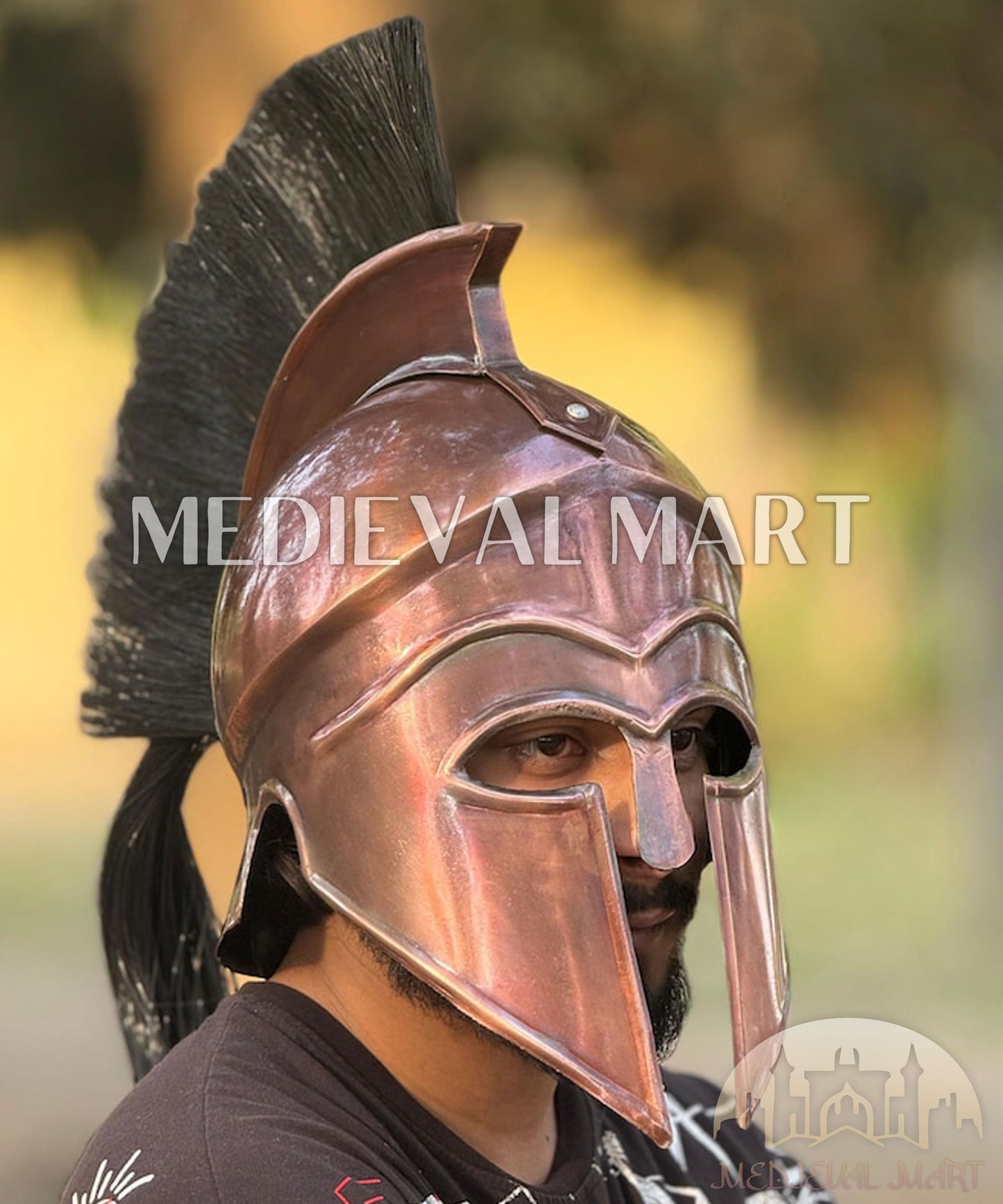 MEDIEVALMART AU Great Fantasy Helmet With Metal Horns or Free Stand | LARP Props